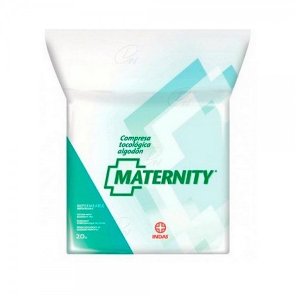 MATERNITY COMPRESAS TOCOLOGICAS DE ALGODÓN 20 UDS INDAS