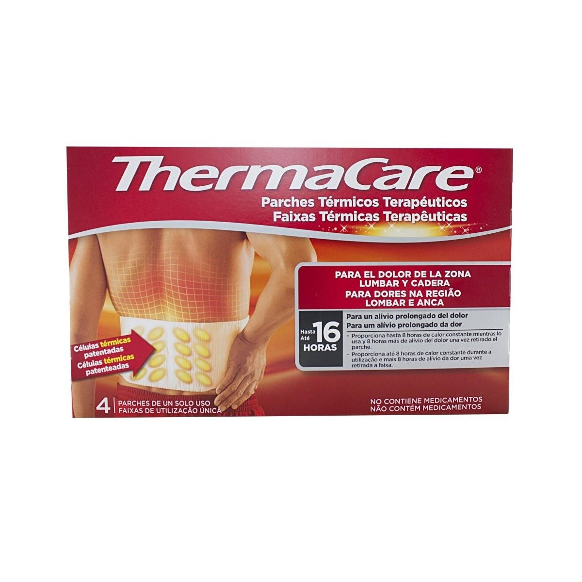 Thermacare 4 Parches zona Lumbar y cadera