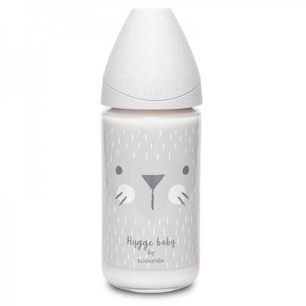 Suavinex Biberón vidrio 240 ml Tetina 3 posiciones Silicona