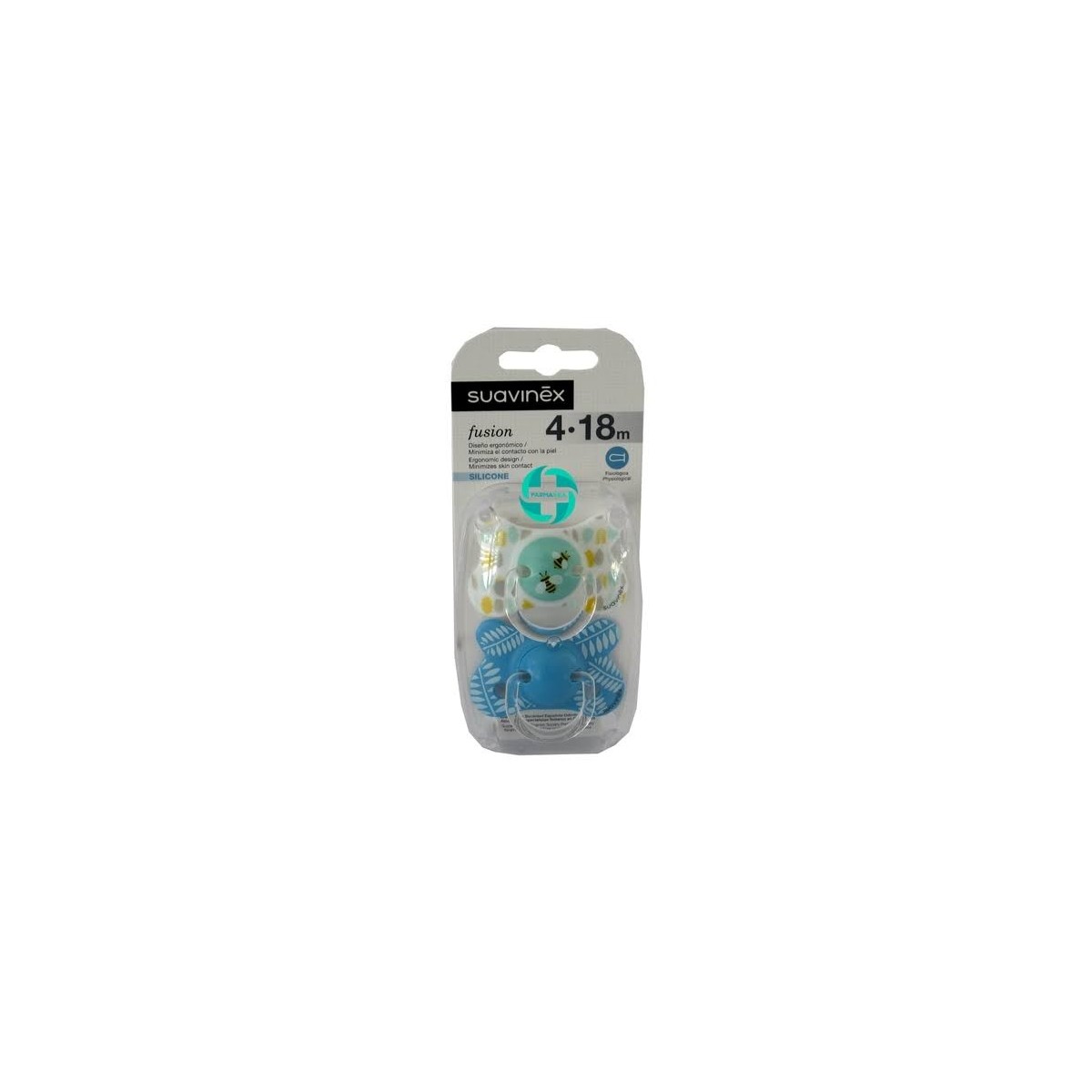 Suavinex Chupete Fusion Duplo Azul 418m Silicona