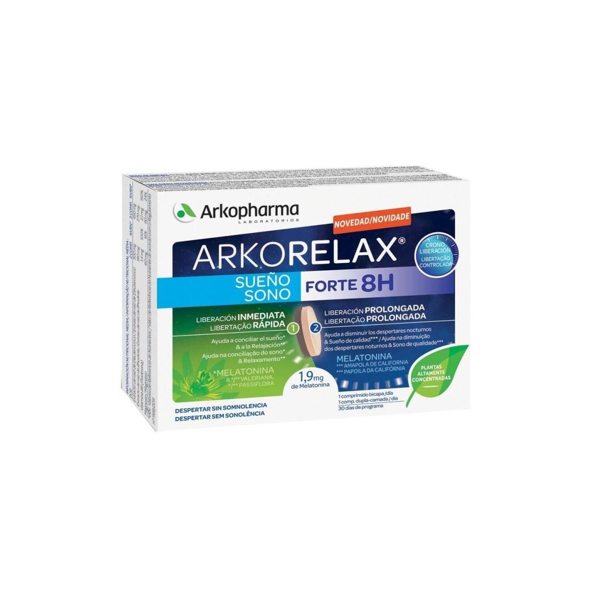 Arkorelax sueño Forte 8 Horas 30 Comprimidos