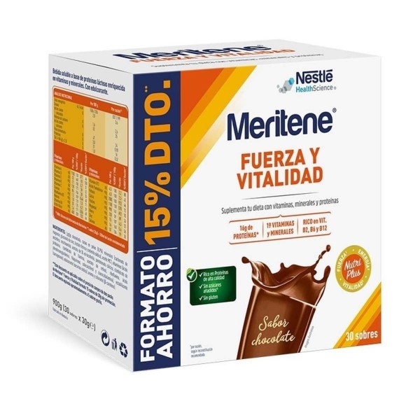 Meritene Chocolate 30 Sobres Formato Ahorro