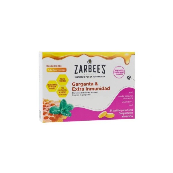 Zarbee's Garganta & Extra Inmunidad Original 24 Pastillas...