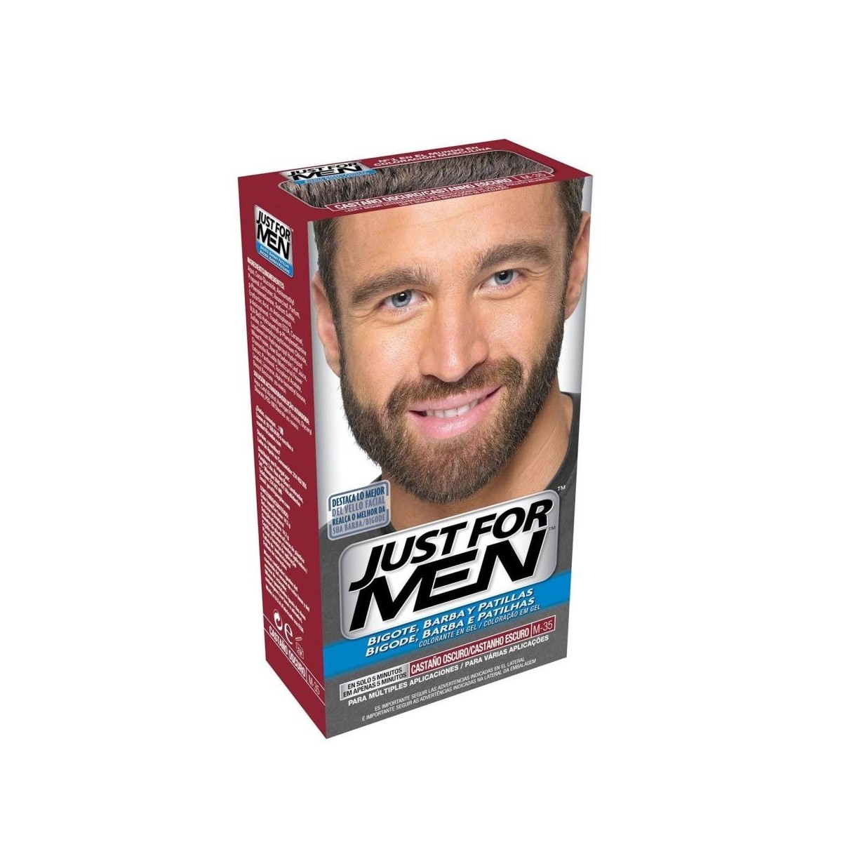 JUST FOR MEN BIGOTE Y BARBA 30 CC CASTAÑO OSCURO
