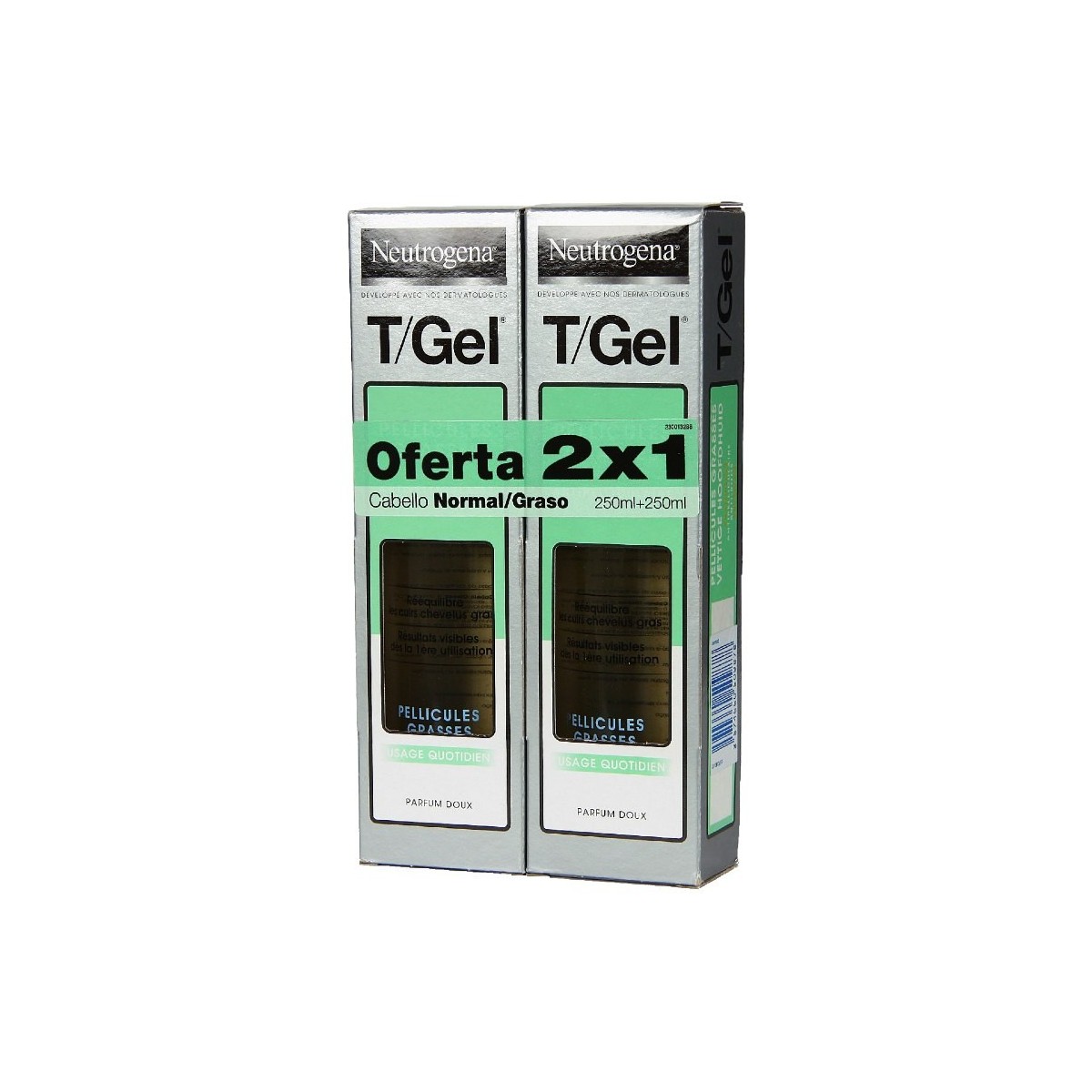 PACK TGEL CHAMPU ANTICASPA CABELLO GRASO 250 ML